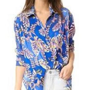 🌟 LAST CHANCE 🌟 Free People Blue Floral Button Down Shirt